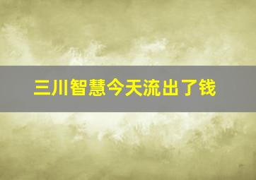 三川智慧今天流出了钱