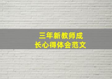 三年新教师成长心得体会范文