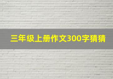 三年级上册作文300字猜猜