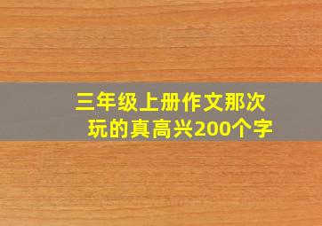 三年级上册作文那次玩的真高兴200个字