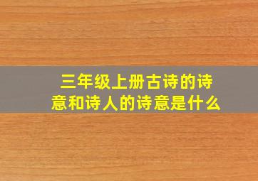 三年级上册古诗的诗意和诗人的诗意是什么