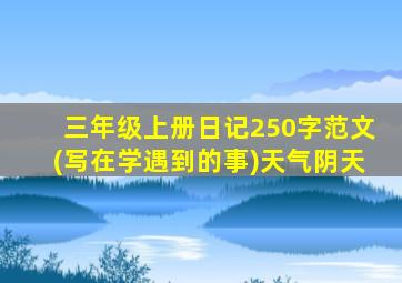 三年级上册日记250字范文(写在学遇到的事)天气阴天