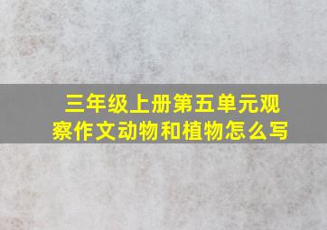 三年级上册第五单元观察作文动物和植物怎么写