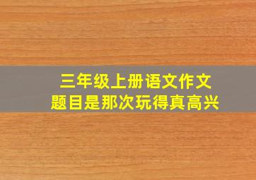 三年级上册语文作文题目是那次玩得真高兴