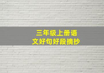 三年级上册语文好句好段摘抄