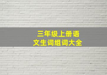 三年级上册语文生词组词大全