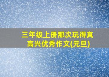 三年级上册那次玩得真高兴优秀作文(元旦)