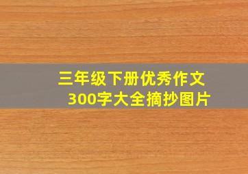 三年级下册优秀作文300字大全摘抄图片