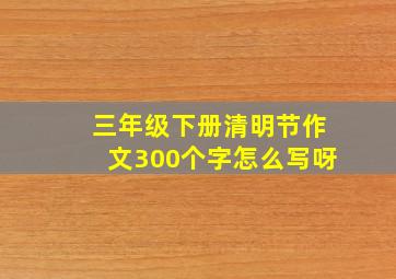 三年级下册清明节作文300个字怎么写呀