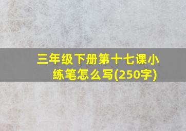 三年级下册第十七课小练笔怎么写(250字)