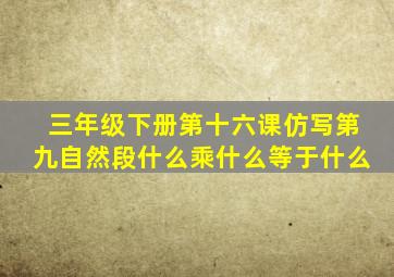 三年级下册第十六课仿写第九自然段什么乘什么等于什么