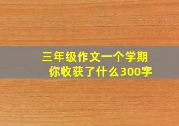 三年级作文一个学期你收获了什么300字