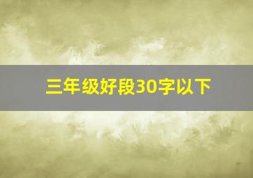 三年级好段30字以下