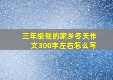 三年级我的家乡冬天作文300字左右怎么写