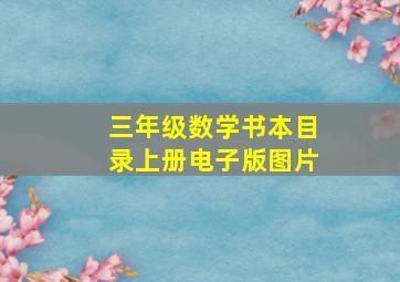 三年级数学书本目录上册电子版图片