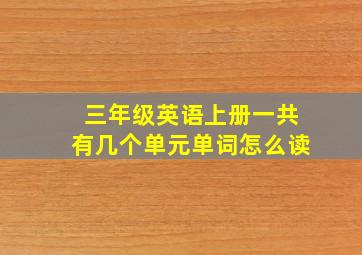 三年级英语上册一共有几个单元单词怎么读