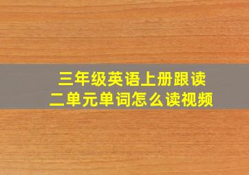 三年级英语上册跟读二单元单词怎么读视频