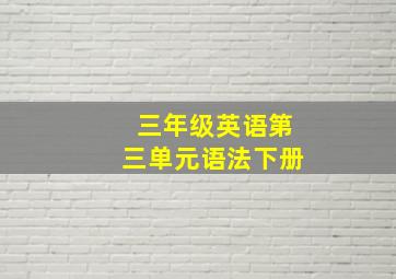 三年级英语第三单元语法下册