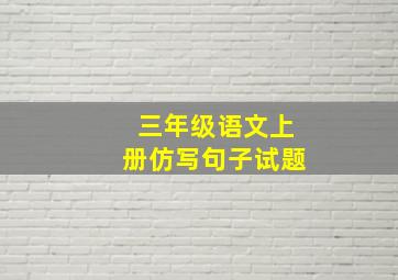 三年级语文上册仿写句子试题