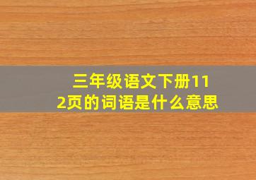 三年级语文下册112页的词语是什么意思