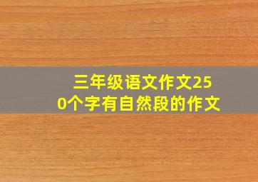 三年级语文作文250个字有自然段的作文