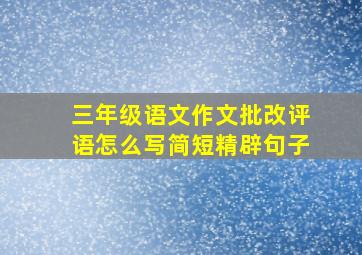 三年级语文作文批改评语怎么写简短精辟句子