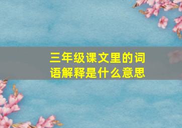 三年级课文里的词语解释是什么意思