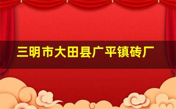 三明市大田县广平镇砖厂