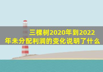 三棵树2020年到2022年未分配利润的变化说明了什么