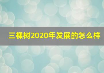 三棵树2020年发展的怎么样