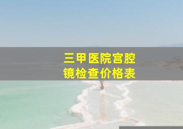 三甲医院宫腔镜检查价格表