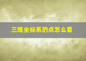 三维坐标系的点怎么看