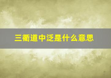 三衢道中泛是什么意思