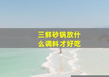 三鲜砂锅放什么调料才好吃