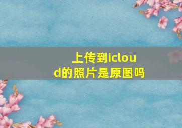 上传到icloud的照片是原图吗