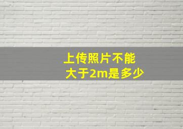 上传照片不能大于2m是多少