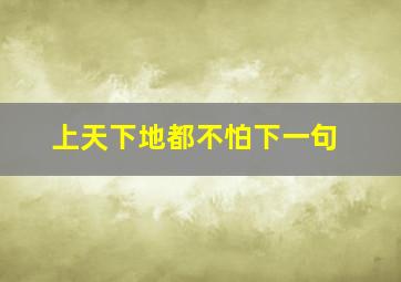 上天下地都不怕下一句