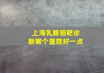 上海乳腺钼靶诊断哪个医院好一点