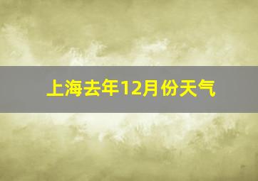 上海去年12月份天气