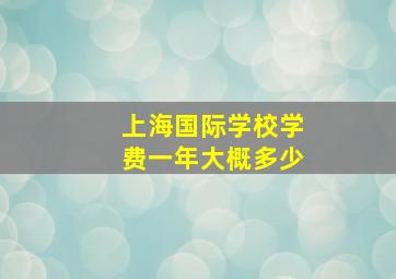 上海国际学校学费一年大概多少