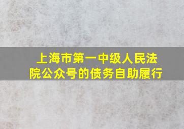 上海市第一中级人民法院公众号的债务自助履行