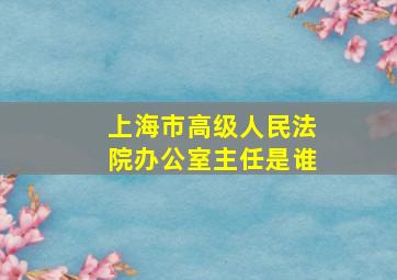 上海市高级人民法院办公室主任是谁