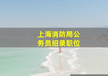 上海消防局公务员招录职位