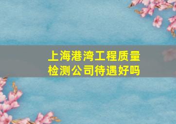 上海港湾工程质量检测公司待遇好吗