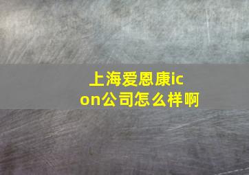 上海爱恩康icon公司怎么样啊