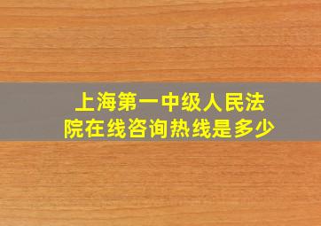 上海第一中级人民法院在线咨询热线是多少