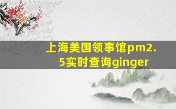 上海美国领事馆pm2.5实时查询ginger