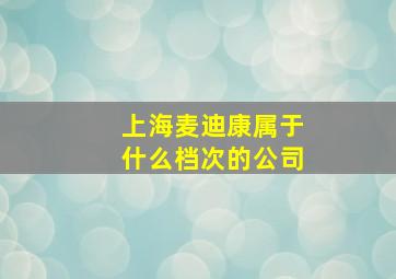 上海麦迪康属于什么档次的公司