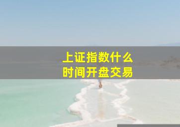 上证指数什么时间开盘交易