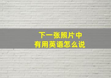 下一张照片中有用英语怎么说